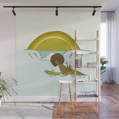 "buttons" kaluhiokalani 70s surf legend // retro surf art by surfy birdy Wall Mural