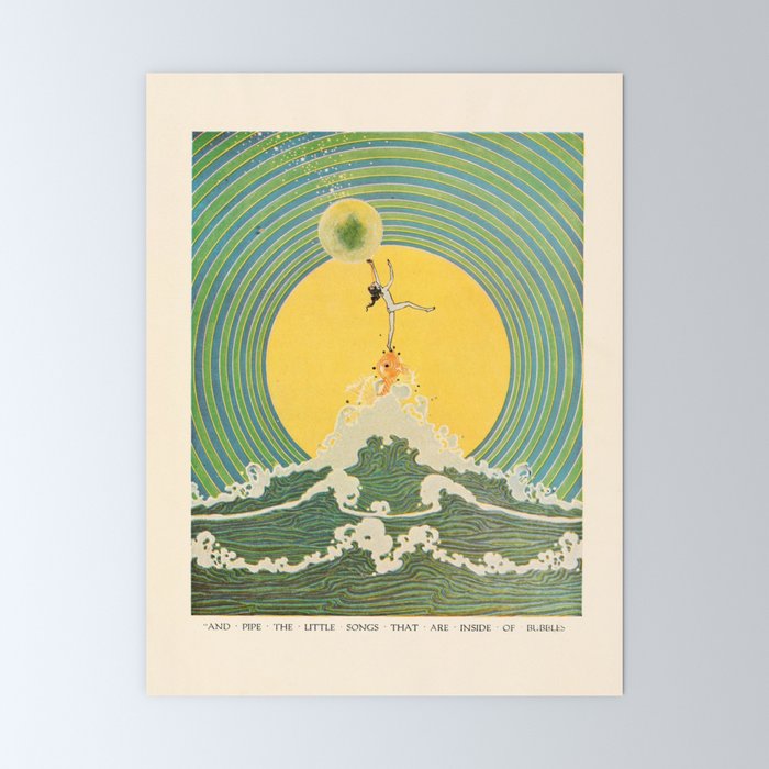 "And Pipe the Little Songs that Are Inside of Bubbles " by Dugald Stewart Walker, 1920 Mini Art Print