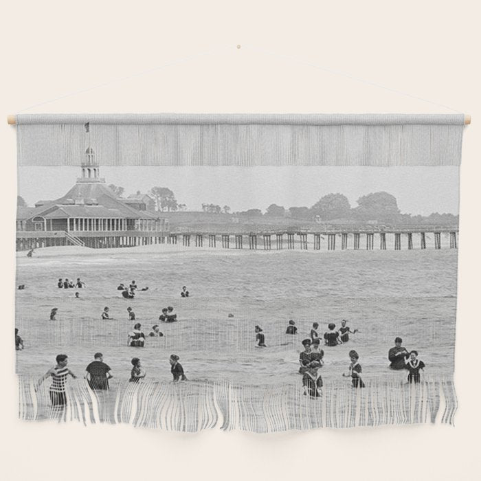 1895 Narragansett Pier and Beach, Narragansett, Rhode Island Wall Hanging