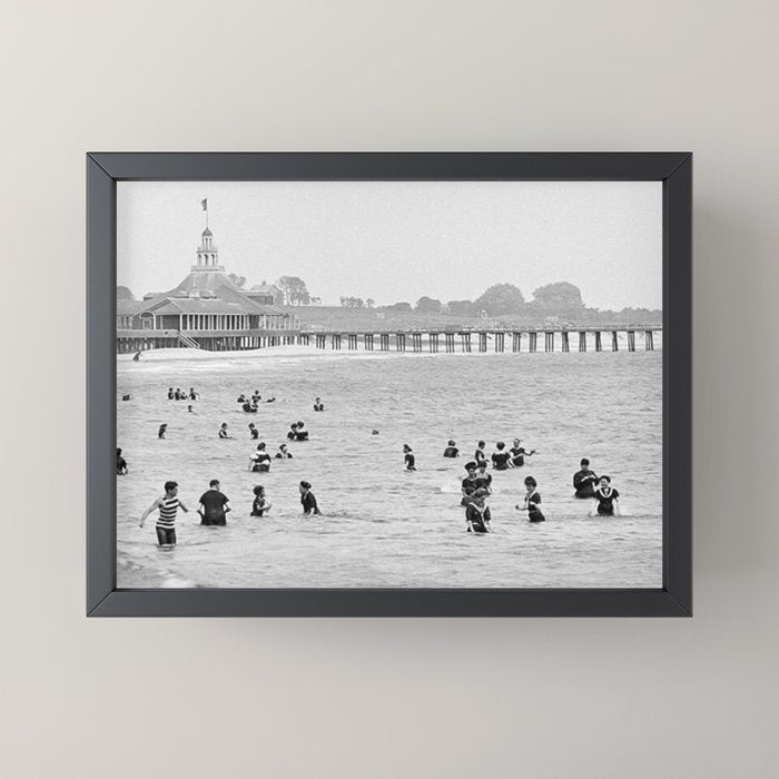 1895 Narragansett Pier and Beach, Narragansett, Rhode Island Mini Art Print