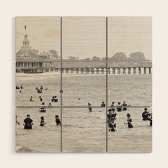 1895 Narragansett Pier and Beach, Narragansett, Rhode Island Wood Wall Art