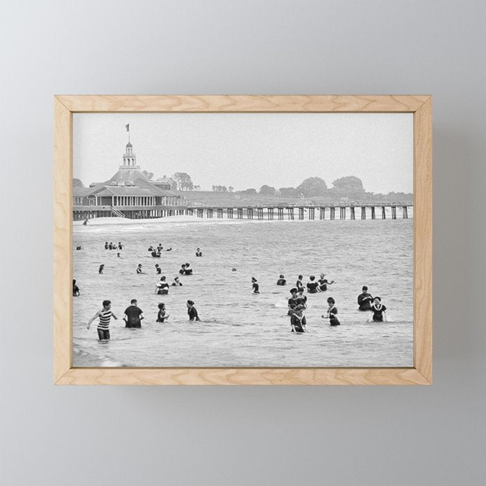 1895 Narragansett Pier and Beach, Narragansett, Rhode Island Mini Art Print