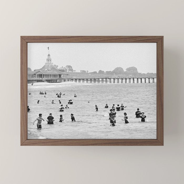 1895 Narragansett Pier and Beach, Narragansett, Rhode Island Mini Art Print