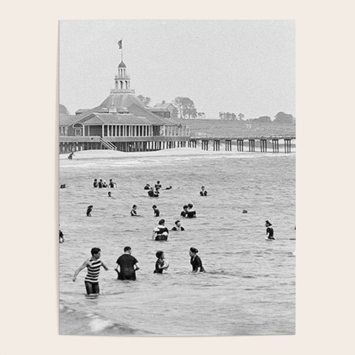 1895 Narragansett Pier and Beach, Narragansett, Rhode Island Poster