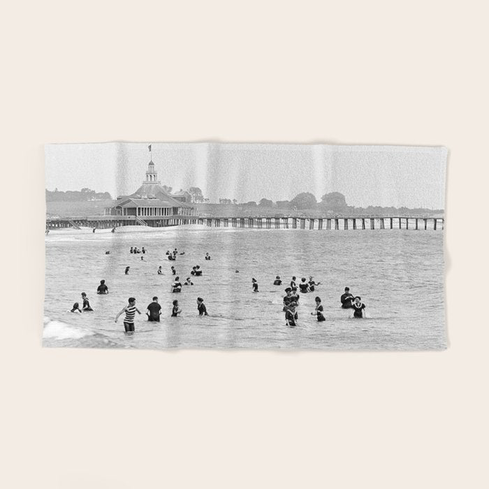 1895 Narragansett Pier and Beach, Narragansett, Rhode Island Bath Towel