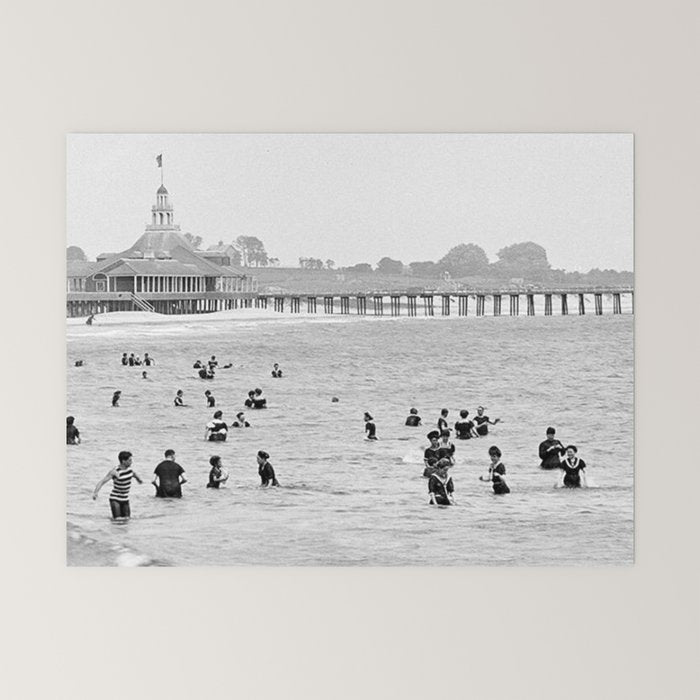 1895 Narragansett Pier and Beach, Narragansett, Rhode Island Mini Art Print