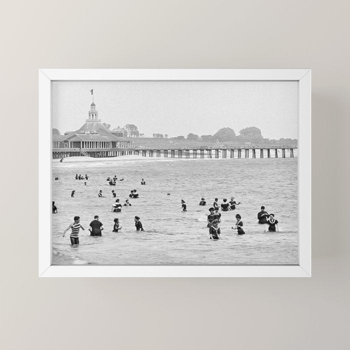 1895 Narragansett Pier and Beach, Narragansett, Rhode Island Mini Art Print