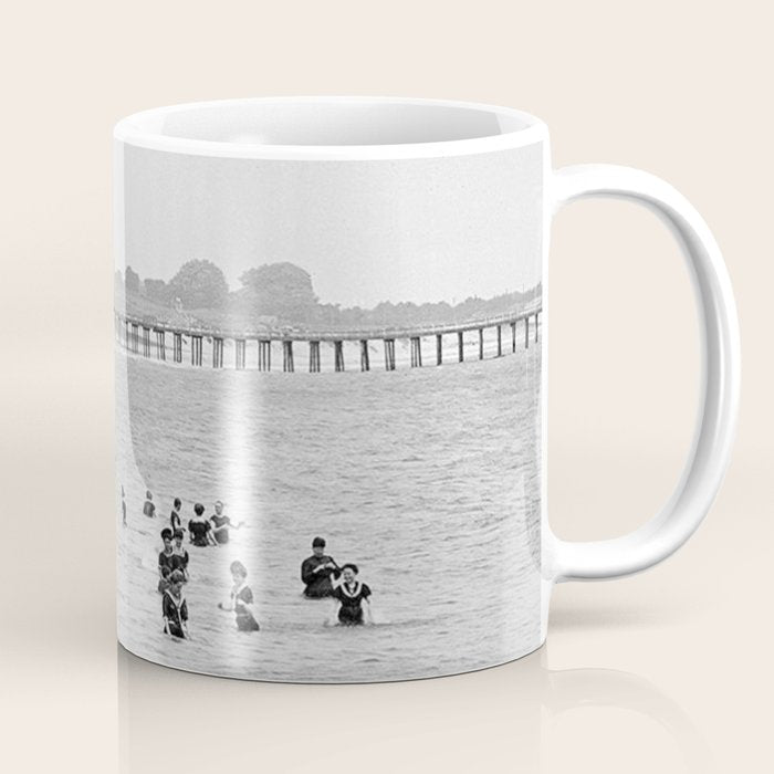 1895 Narragansett Pier and Beach, Narragansett, Rhode Island Coffee Mug