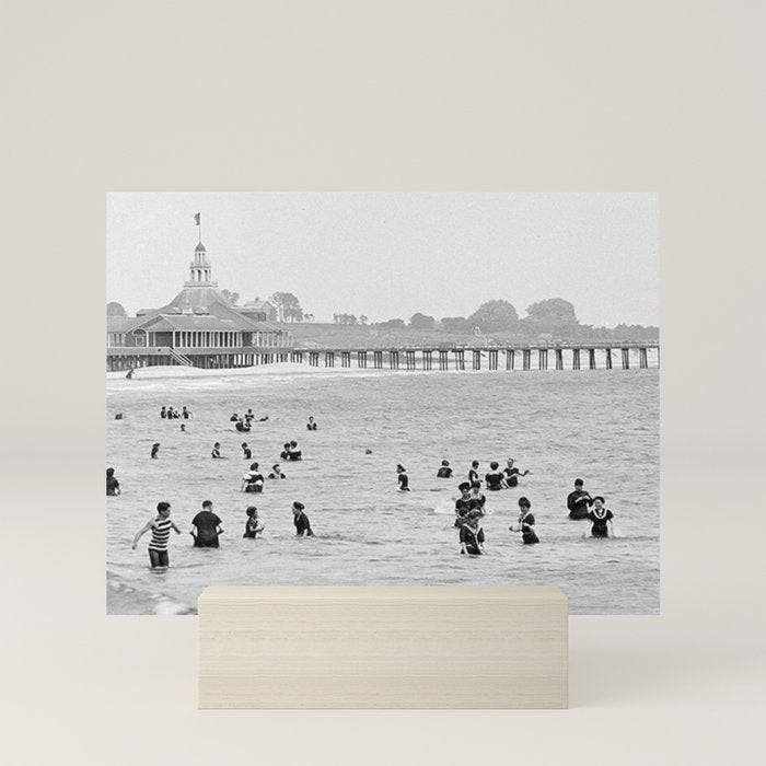 1895 Narragansett Pier and Beach, Narragansett, Rhode Island Mini Art Print