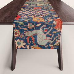 17th Century Persian Rug Print with Animals Table Runner