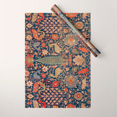 17th Century Persian Rug Print with Animals Wrapping Paper