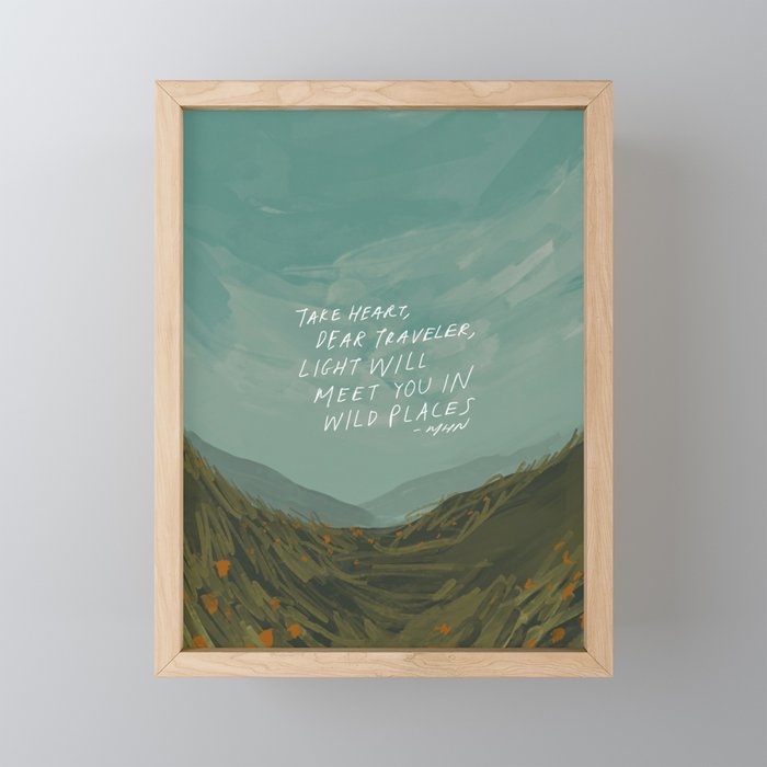 "Take Heart, Dear Traveller, Light Will Meet You In Wild Places." | Landscape Design Mini Art Print