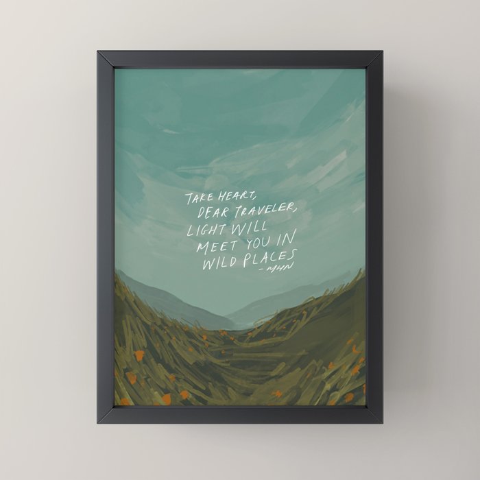 "Take Heart, Dear Traveller, Light Will Meet You In Wild Places." | Landscape Design Mini Art Print