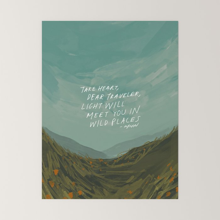 "Take Heart, Dear Traveller, Light Will Meet You In Wild Places." | Landscape Design Mini Art Print
