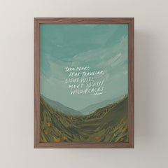"Take Heart, Dear Traveller, Light Will Meet You In Wild Places." | Landscape Design Mini Art Print