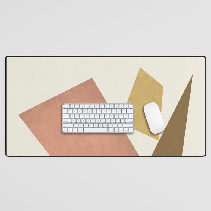 3 Forms Composition - Pink Desk Mat