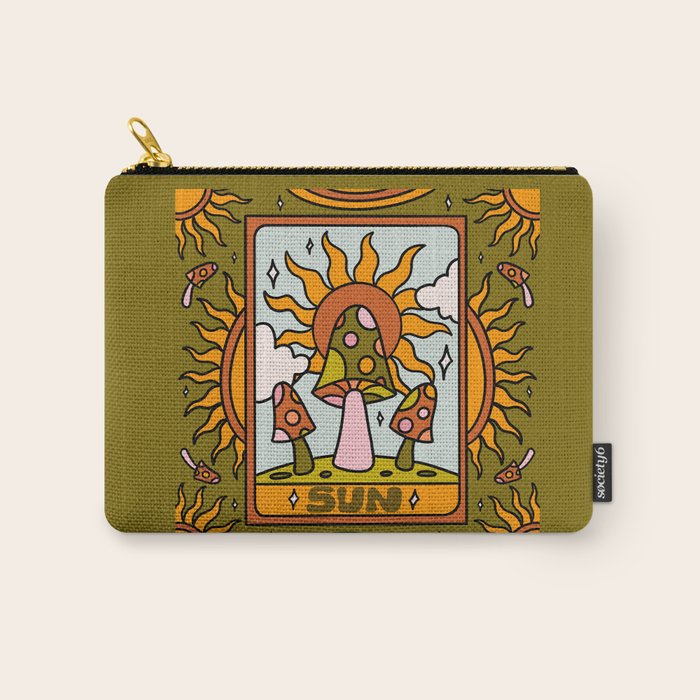 19. Sun Tarot Mushroom Carry All Pouch