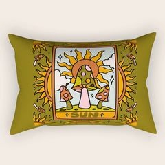 19. Sun Tarot Mushroom Rectangular Pillow
