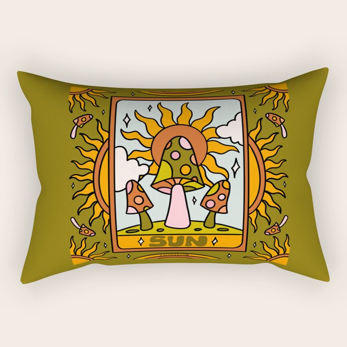 19. Sun Tarot Mushroom Rectangular Pillow