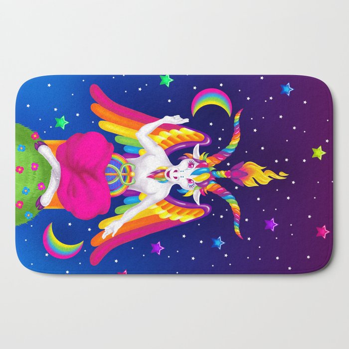 1997 Neon Rainbow Baphomet Bath Mat