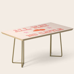 "All hat no cattle" in pink and orange retro western letters Coffee Table