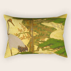 16th Century Japanese Birds & Flowers Rectangular Pillow