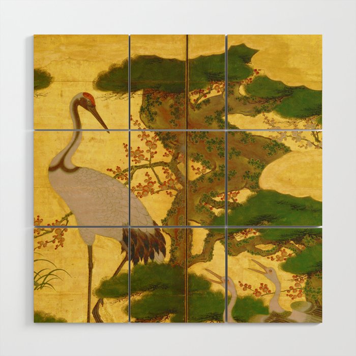 16th Century Japanese Birds & Flowers Wood Wall Art