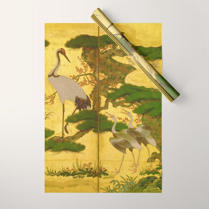 16th Century Japanese Birds & Flowers Wrapping Paper