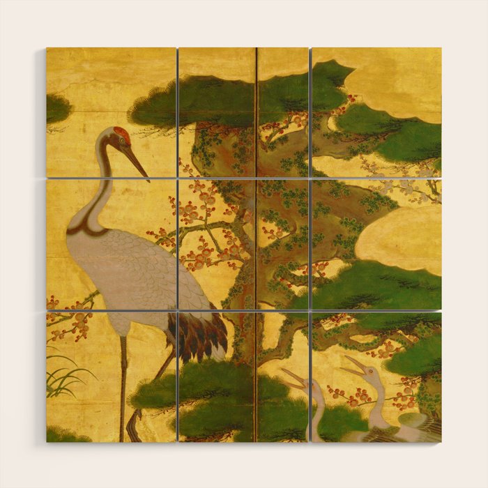 16th Century Japanese Birds & Flowers Wood Wall Art