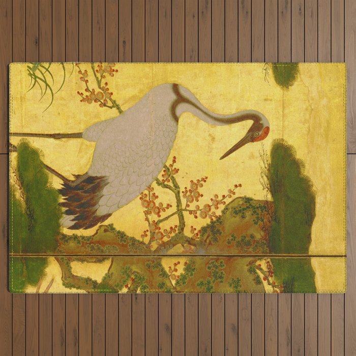 16th Century Japanese Birds & Flowers Outdoor Rug