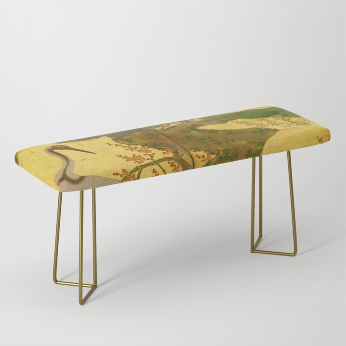16th Century Japanese Birds & Flowers Bench