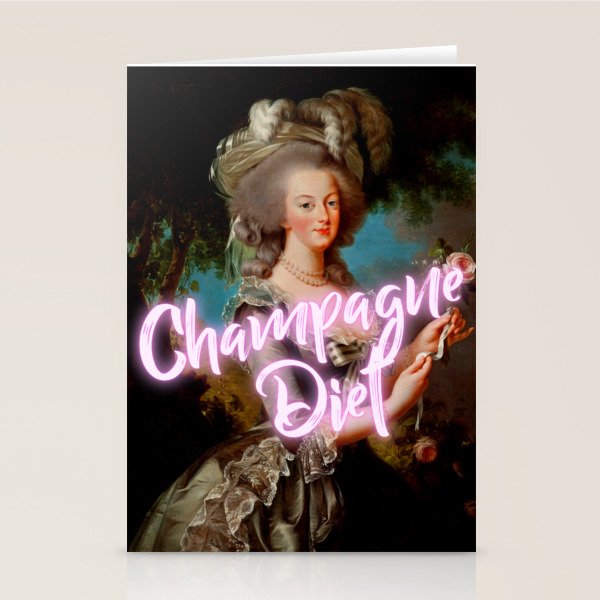 Champagne Diet' Marie Antoinette  Stationery Card