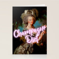 Champagne Diet' Marie Antoinette  Stationery Card