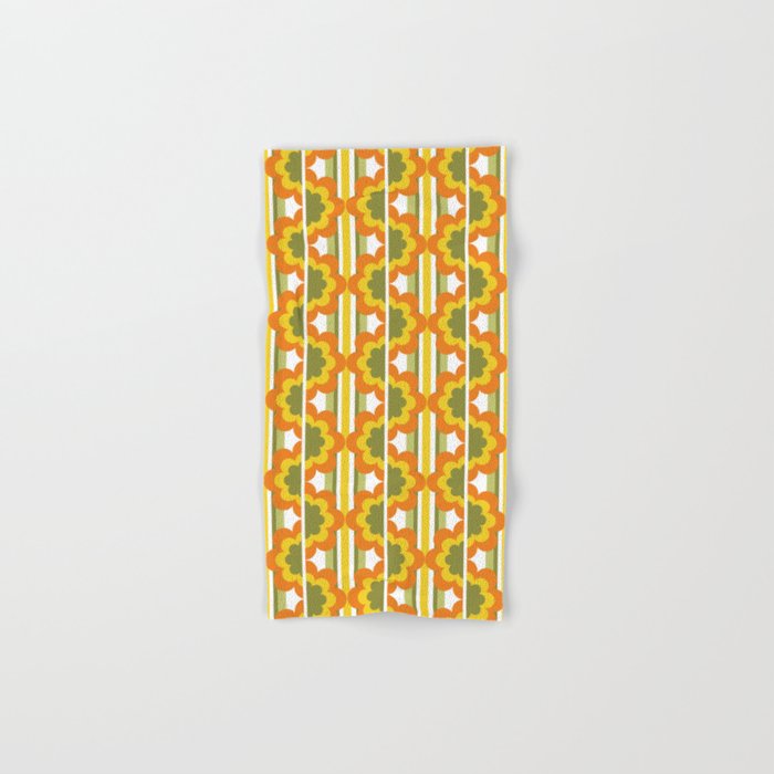 70's Summer' Orange Yellow Green Bath Towel