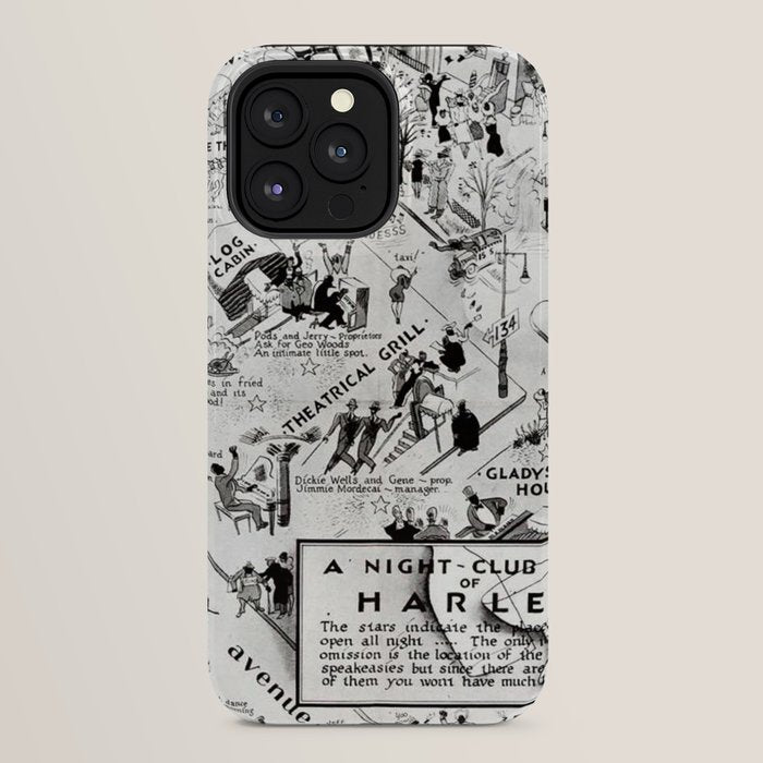 1932 Night-Club Map of Harlem, NY Centerfold from Manhattan Weekly by Elmer Simms Campbell iPhone Case