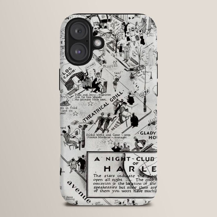 1932 Night-Club Map of Harlem, NY Centerfold from Manhattan Weekly by Elmer Simms Campbell iPhone Case