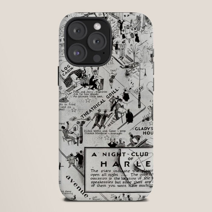 1932 Night-Club Map of Harlem, NY Centerfold from Manhattan Weekly by Elmer Simms Campbell iPhone Case