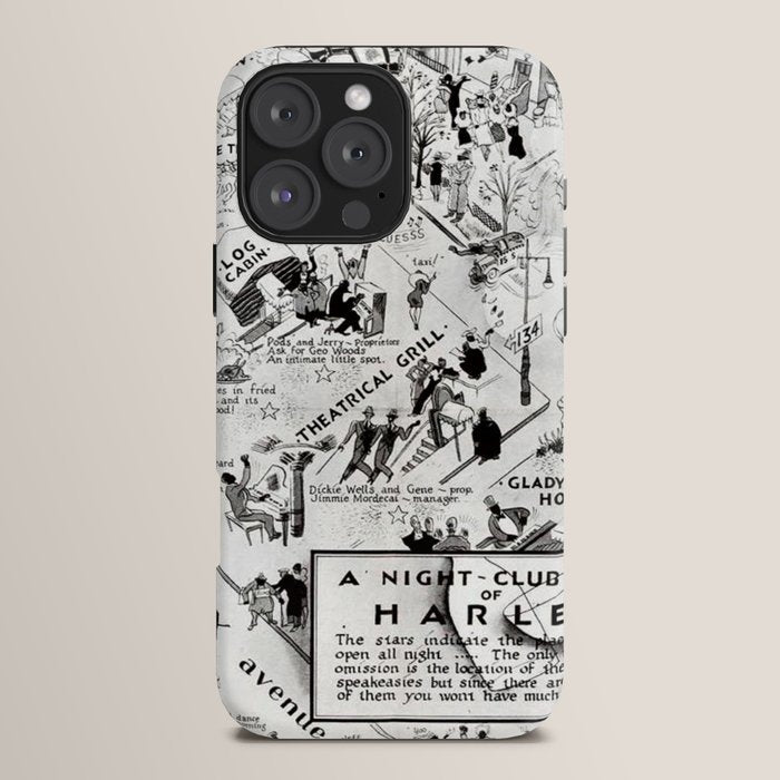 1932 Night-Club Map of Harlem, NY Centerfold from Manhattan Weekly by Elmer Simms Campbell iPhone Case