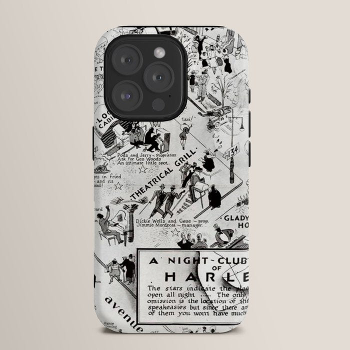 1932 Night-Club Map of Harlem, NY Centerfold from Manhattan Weekly by Elmer Simms Campbell iPhone Case