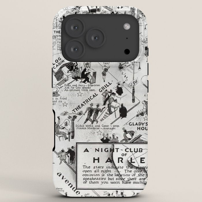 1932 Night-Club Map of Harlem, NY Centerfold from Manhattan Weekly by Elmer Simms Campbell iPhone Case