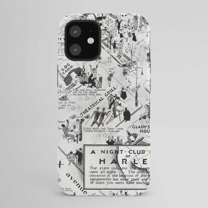 1932 Night-Club Map of Harlem, NY Centerfold from Manhattan Weekly by Elmer Simms Campbell iPhone Case