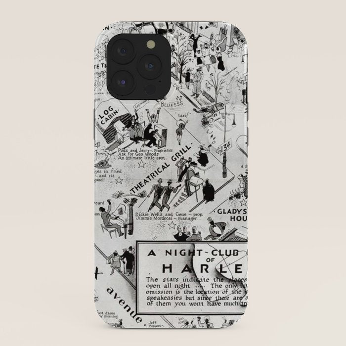 1932 Night-Club Map of Harlem, NY Centerfold from Manhattan Weekly by Elmer Simms Campbell iPhone Case