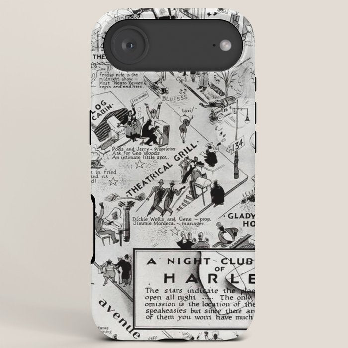 1932 Night-Club Map of Harlem, NY Centerfold from Manhattan Weekly by Elmer Simms Campbell iPhone Case