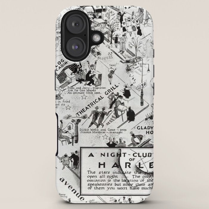 1932 Night-Club Map of Harlem, NY Centerfold from Manhattan Weekly by Elmer Simms Campbell iPhone Case