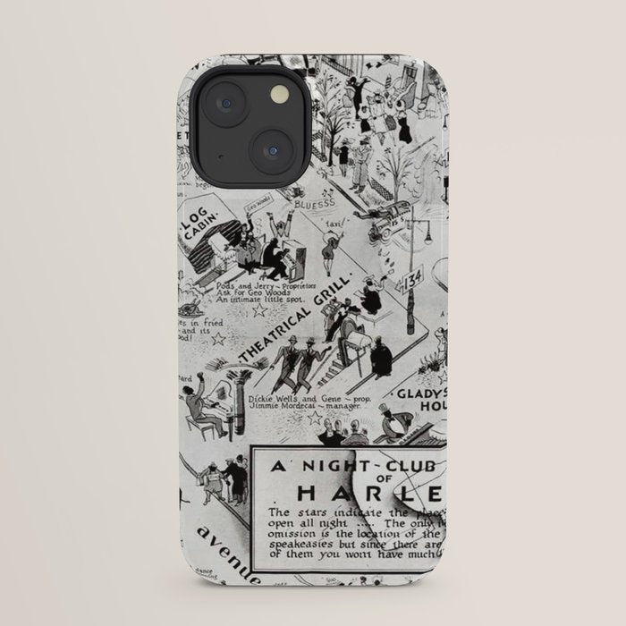 1932 Night-Club Map of Harlem, NY Centerfold from Manhattan Weekly by Elmer Simms Campbell iPhone Case