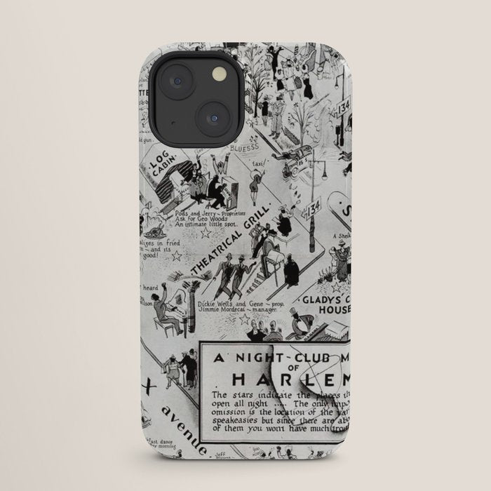 1932 Night-Club Map of Harlem, NY Centerfold from Manhattan Weekly by Elmer Simms Campbell iPhone Case