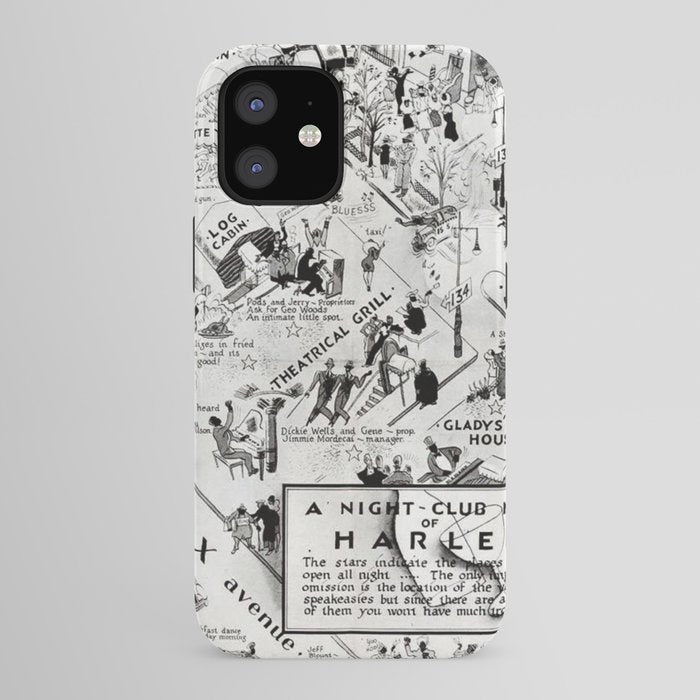 1932 Night-Club Map of Harlem, NY Centerfold from Manhattan Weekly by Elmer Simms Campbell iPhone Case