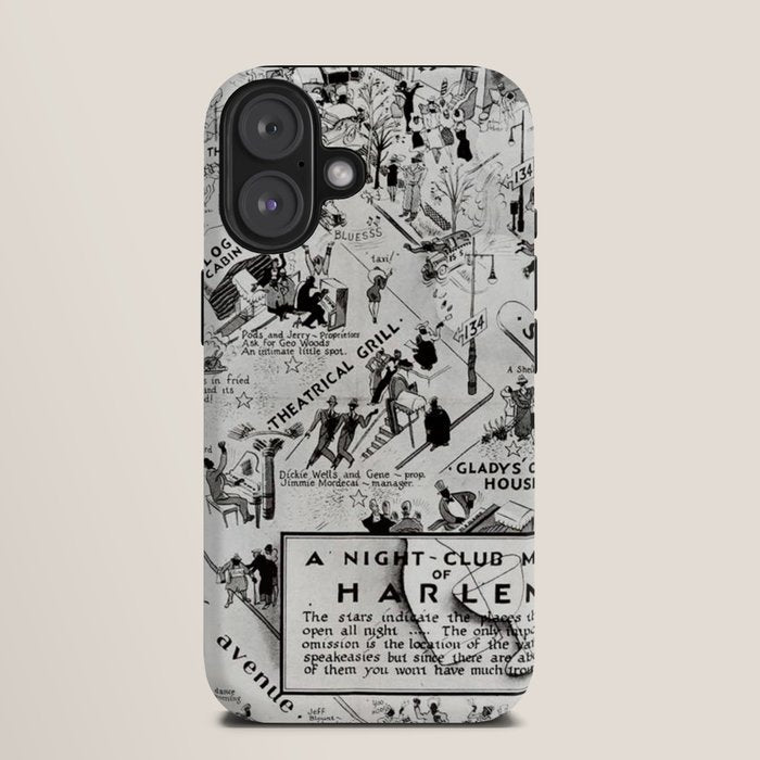 1932 Night-Club Map of Harlem, NY Centerfold from Manhattan Weekly by Elmer Simms Campbell iPhone Case