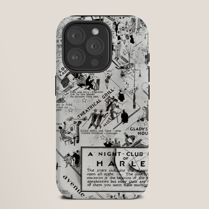 1932 Night-Club Map of Harlem, NY Centerfold from Manhattan Weekly by Elmer Simms Campbell iPhone Case