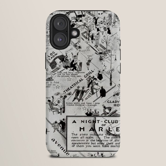1932 Night-Club Map of Harlem, NY Centerfold from Manhattan Weekly by Elmer Simms Campbell iPhone Case